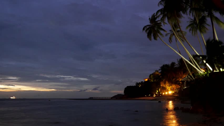 Night Tropical Beach After Sunset Stock Footage Video 100 Royalty Free Shutterstock
