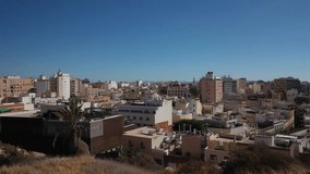 Aerial 4K video from drone to Almeria on a beautiful sunny summer day. Spain ,Andalusia, Costa del sol ,Europe (Series)

