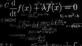 Mathematical equations camera fly-through (endless loop).
Equations of trigonometry, analysis, functional analysis, statistics, geometry,.
Mathematical symbols in high-quality typesetting. - Powered by Shutterstock - Get 15% off with code: PIKWIZARD15