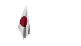 3D rendering of the flag of Japan waving in the wind.