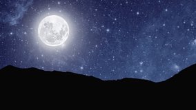 a movement of stars in the night sky with the view of mountains - Powered by Shutterstock - Get 15% off with code: PIKWIZARD15