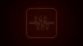 Glowing neon line Resistor in electronic circuit icon isolated on black background. 4K Video motion graphic animation.