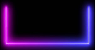 glowing neon light effect animation footage with rectangle shape or square box