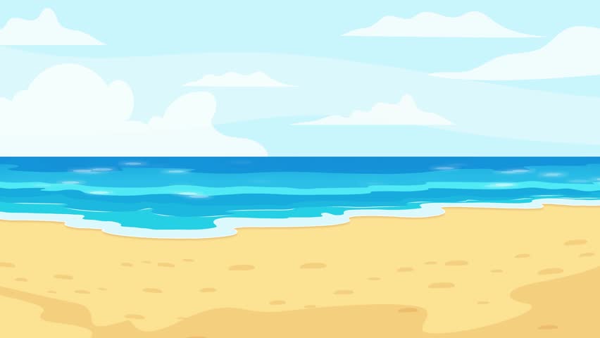 Animated video with a beach theme and gentle waves Royalty-Free Stock Footage #1105426419
