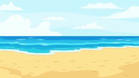 Animated video with a beach theme and gentle waves