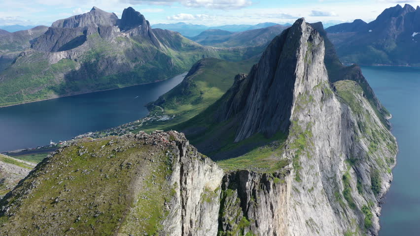 Aerial view of Senja Island coast and mountains from drone, Norway | Shutterstock HD Video #1105426827