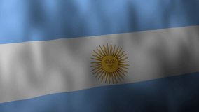 Argentina flag Motion perfect Loop video waving in wind. Realistic Argentine Flag background. Argentina Flag Looping 1080p Full HD 1920X1080 footage.Argentina south america country flags footage video