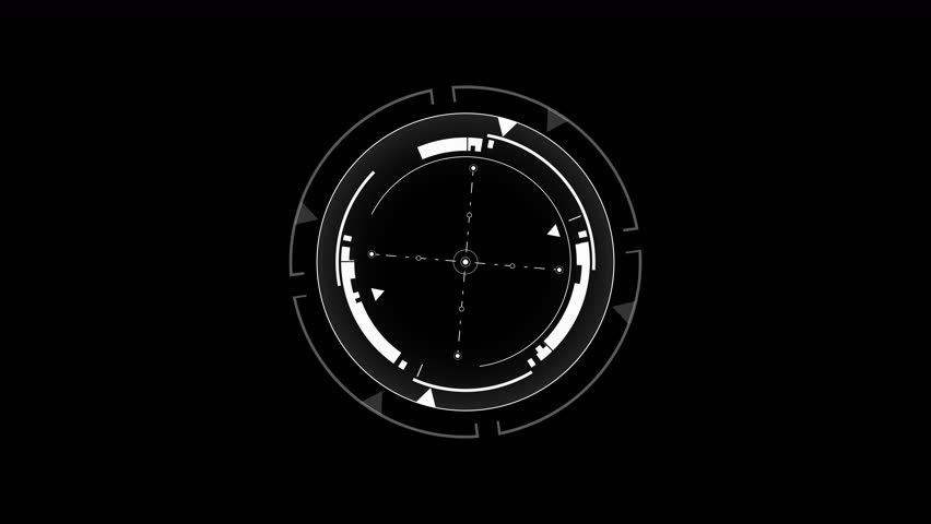 HUD Circle Target Searching on isolated black background. Futuristic circular scanning elements.
