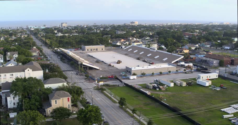 Aerial view of Galveston, Texas