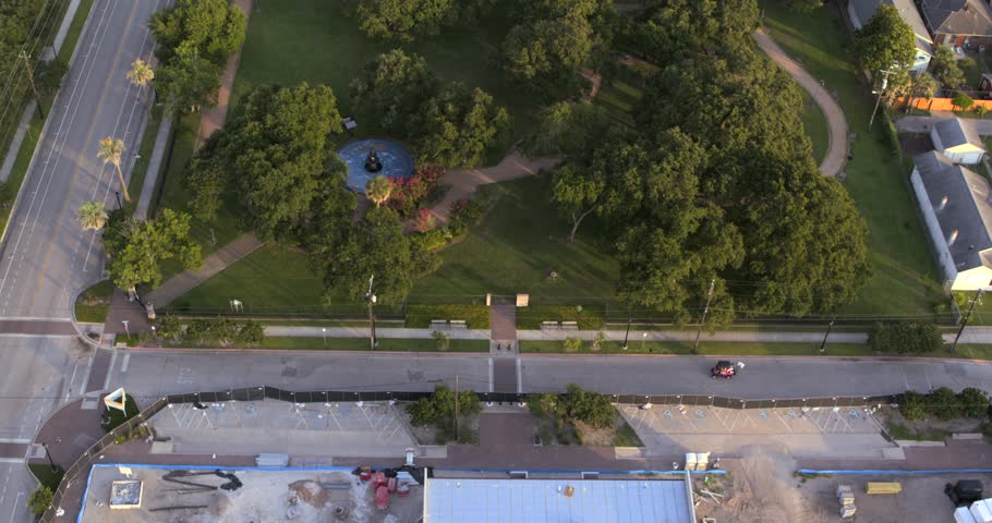Aerial of Kempner Park in Galveston, Texas