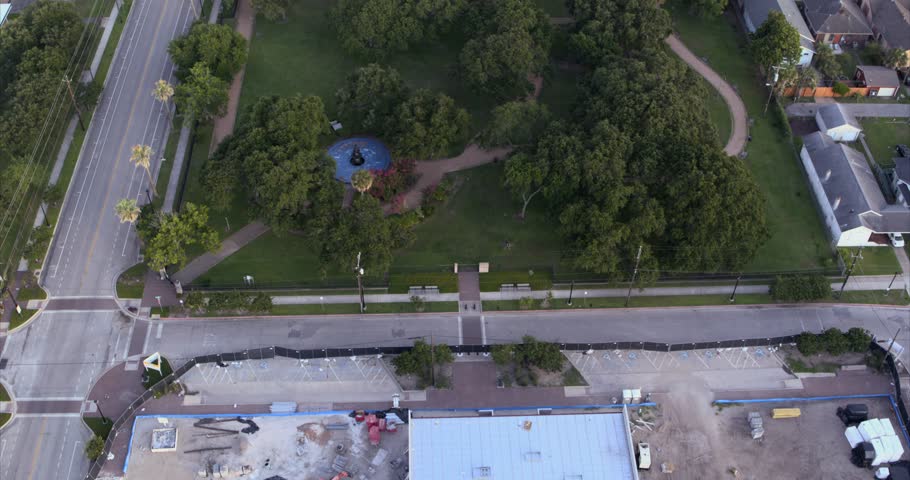 Drone view of homes in Galveston, Texas