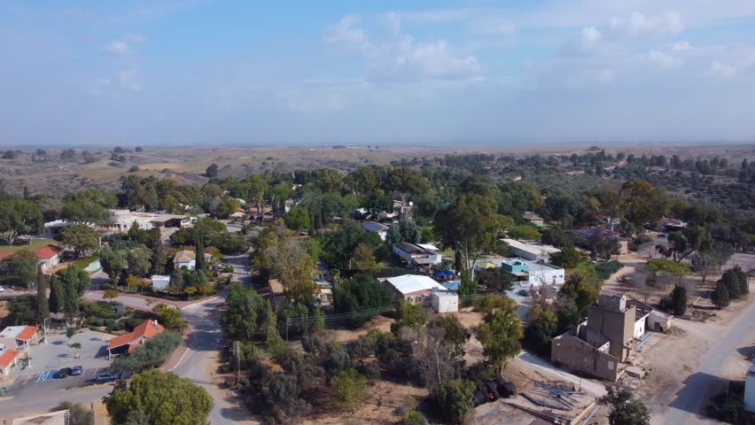 Drone view of a kibbutz in Israel Royalty-Free Stock Footage #1105458131