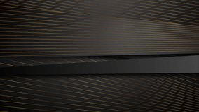 Black stripes and golden lines abstract corporate background. Seamless looping motion design. Video animation Ultra HD 4K 3840x2160
