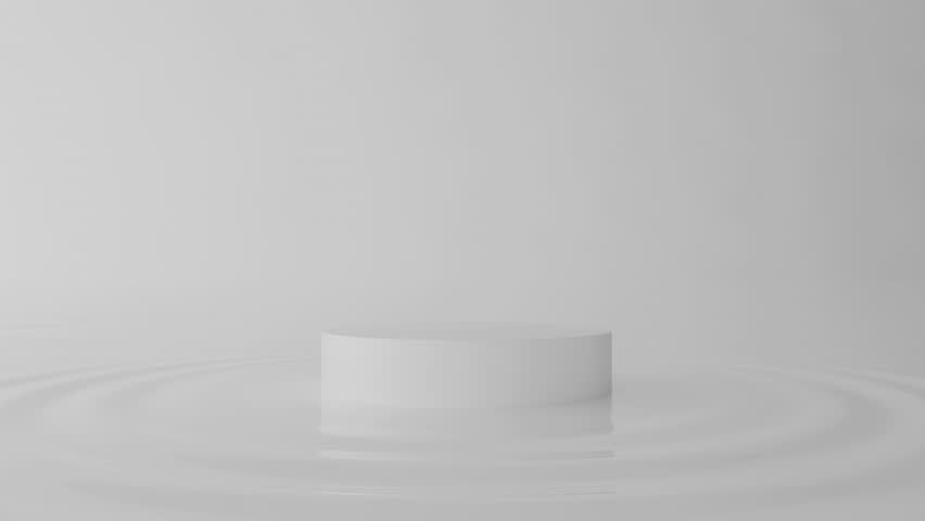 White water wave. 3d empty pedestal. Presentation commercial product display stand, showcase. Looping animation background, blank mockup scene Royalty-Free Stock Footage #1105465137