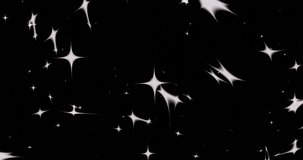 Animated astronomical background. Seamless, cyclic, animated background with stars on a black background. 4K seamless looping videos