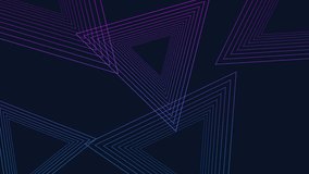 Dark blue background with pink blue triangle lines motion design loop animation