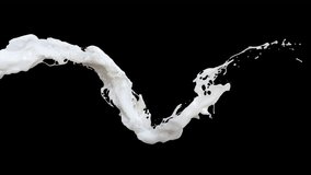 Milk Flow Curve Slow Motion Pack on Alpha Channel. 3D rendering. Milk flow along curve on light blue and on alpha channel. - Powered by Shutterstock - Get 15% off with code: PIKWIZARD15