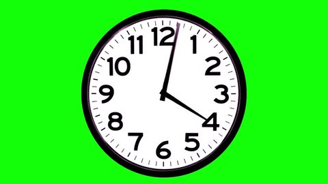 A clock in two form green screen chroma key. Adlı Stok Video