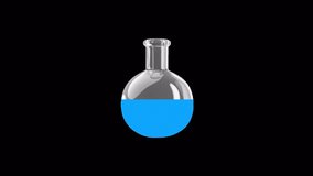 Animated cartoon laboratory bottle without background (alpha channel) for games, videos, websites etc.
