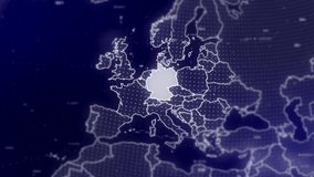 A cinematic video background showcases a digital globe rotating, zooming in on Germany country. Data analysis Technology Globe rotating on Germany Country data analysis technological background - Powered by Shutterstock - Get 15% off with code: PIKWIZARD15