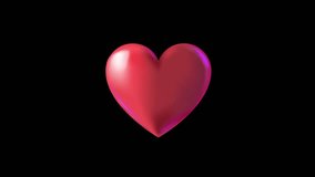 3d animation hearts video and isolated background 
