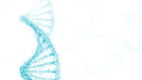 Rotating of three-dimensional dna molecule on artistic copy space animation background. Isolated on white. - Powered by Shutterstock - Get 15% off with code: PIKWIZARD15