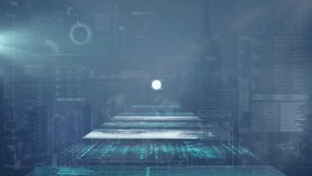 Animation of profile pictures around globe with multiple interface against abstract background. Digital composite, multiple exposure, globalization, communication, coding and technology concept. - Powered by Shutterstock - Get 15% off with code: PIKWIZARD15