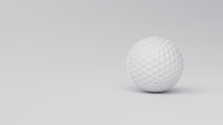 Rotating golf ball on white background. Loopable close-up of golf ball animation | Shutterstock HD Video #1105535891