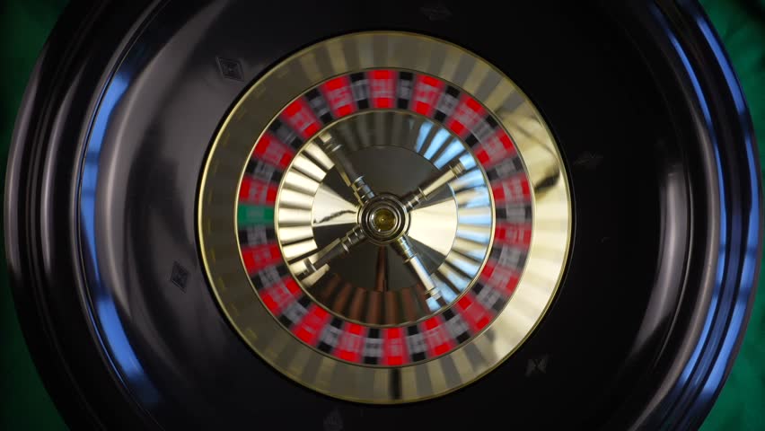 Overhead Roulette Wheel Spinning In Casino, Cinematic Royalty-Free Stock Footage #1105542279