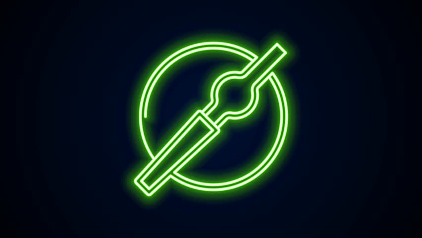 Glowing neon line Cigarette icon isolated on black background. Tobacco sign. Smoking symbol. 4K Video motion graphic animation. | Shutterstock HD Video #1105543831