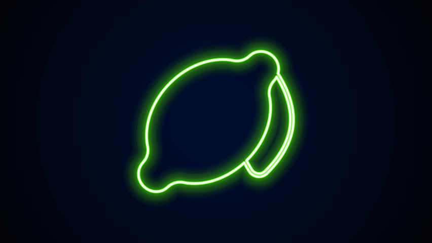 Glowing neon line Lemon icon isolated on black background. 4K Video motion graphic animation. | Shutterstock HD Video #1105543859