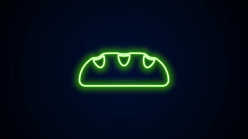 Glowing neon line Bread loaf icon isolated on black background. 4K Video motion graphic animation. | Shutterstock HD Video #1105543863