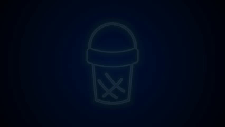 Glowing neon line Ice cream in waffle cone icon isolated on black background. Sweet symbol. 4K Video motion graphic animation. | Shutterstock HD Video #1105543885