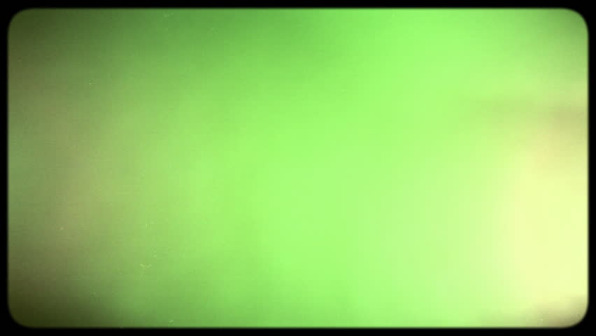 The effect of an old cathode ray tube television on a green screen. Green screen and light on CRT. Old green screen television. Flickering noise. Retro film video, frame effect. Royalty-Free Stock Footage #1105545783