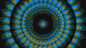 seamless loop Mandala 3D Kaleidoscope Psychedelic Trippy Futuristic Traditional Tunnel Pattern for Consciousness Meditation Background Video Relaxing Ethnic Colorful pattern Chakra Kundalini Yoga