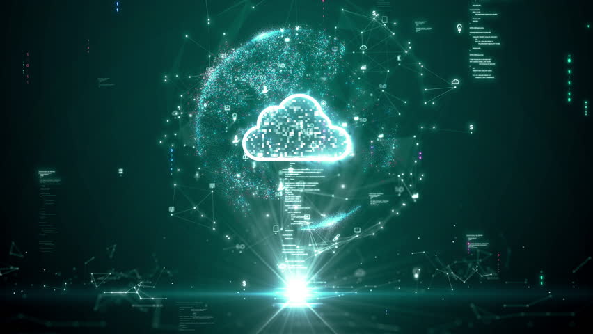 Cloud or edge computing technology concept that supports the storage of large databases from around the world. Data security system.polygons white cloud icon on dark green background. - Powered by Shutterstock - Get 15% off with code: PIKWIZARD15