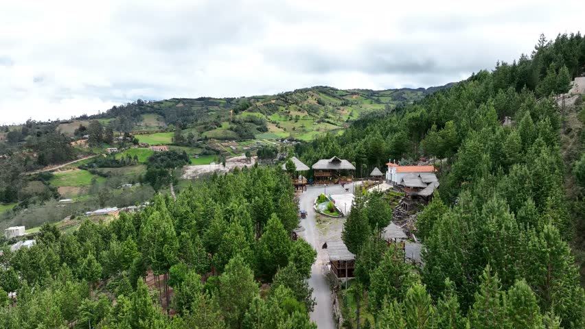 Beautiful aerial view of the "cerro Ilucan" mount. Cutervo, Cajamarca, Peru. 