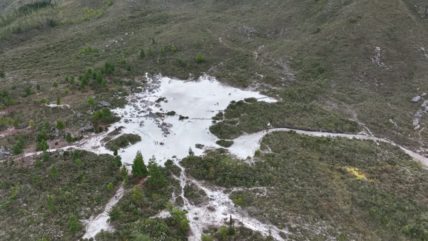 Aerial view of the "el arenal" en el "cerro Ilucan". Cutervo, Cajamarca, Peru. 