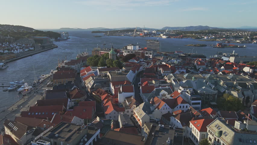 A well maintained community lines the harbour of Stavanger Norway