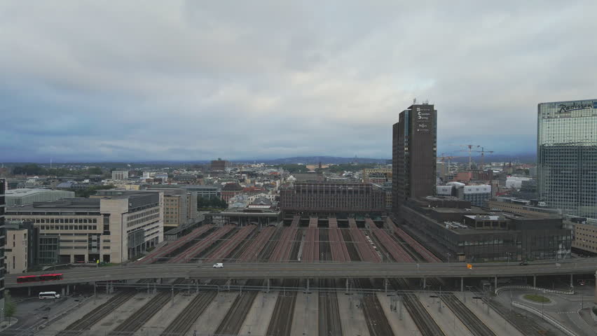 The linear symmetry of the Oslo Central Station in Norway