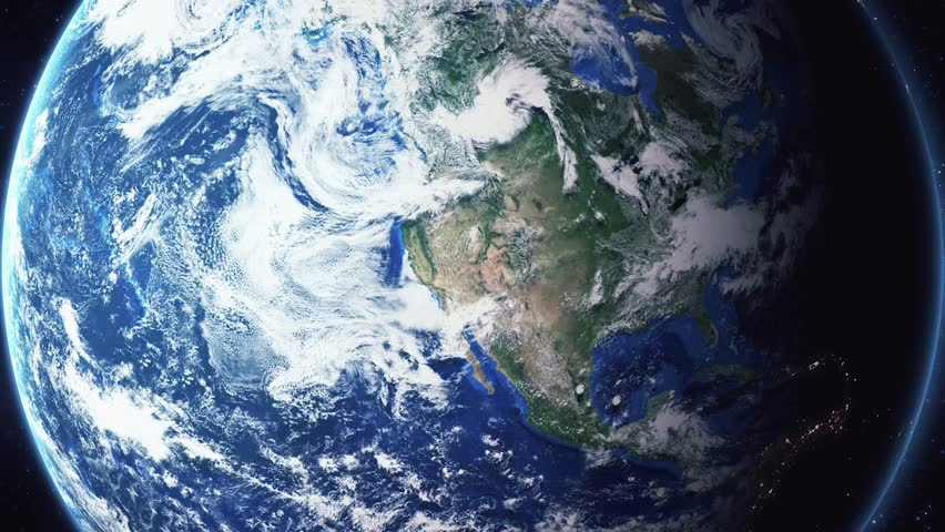 Earth zoom in from space and focus on South Ogden, Utah, USA. 3D Animation. Background for travel intro.