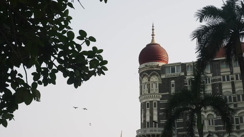 Taj Mahal Palace Luxury Hotel In Mumbai, Maharashtra, India. Low Angle