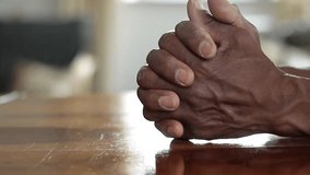 man praying to God with hand together with people stock video stock footage