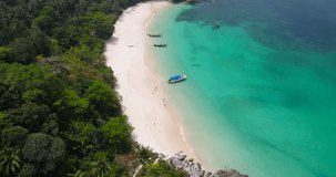 Phuket Thailand Sea beach travel No.1 in Thailand Aerial View beach drone frying over sea beach beautiful in nature View beach in good weather day Phuket 2023 version High quality video 4K ProRes422 