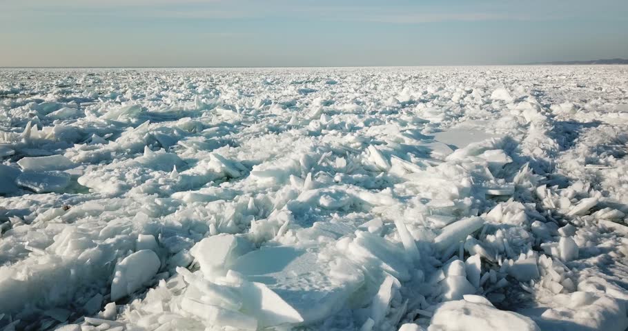 4k Cinematic Aerial Drone Footage of Frozen Ice Sheets