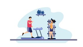 Gym Exercise equipment 2d animation video