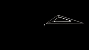Animation of set square icon over network of connections on black background. Education, learning, knowledge, science and digital interface concept digitally generated video.