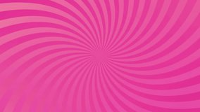 Animation of pink stripes spinning in seamless motion. Colour, movement and pattern concept digitally generated video.