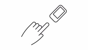 Animated pulse oximeter line icon. Oxygen saturation animation. Hand putting finger inside medical tool. Loop HD video with alpha channel, transparent background. Outline motion graphic - Powered by Shutterstock - Get 15% off with code: PIKWIZARD15