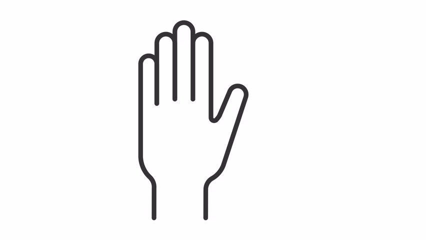 Animated bandaged hand line icon. Wound care animation. Orthopedic surgeon. Medical supply. Health center. Loop HD video with alpha channel, transparent background. Outline motion graphic